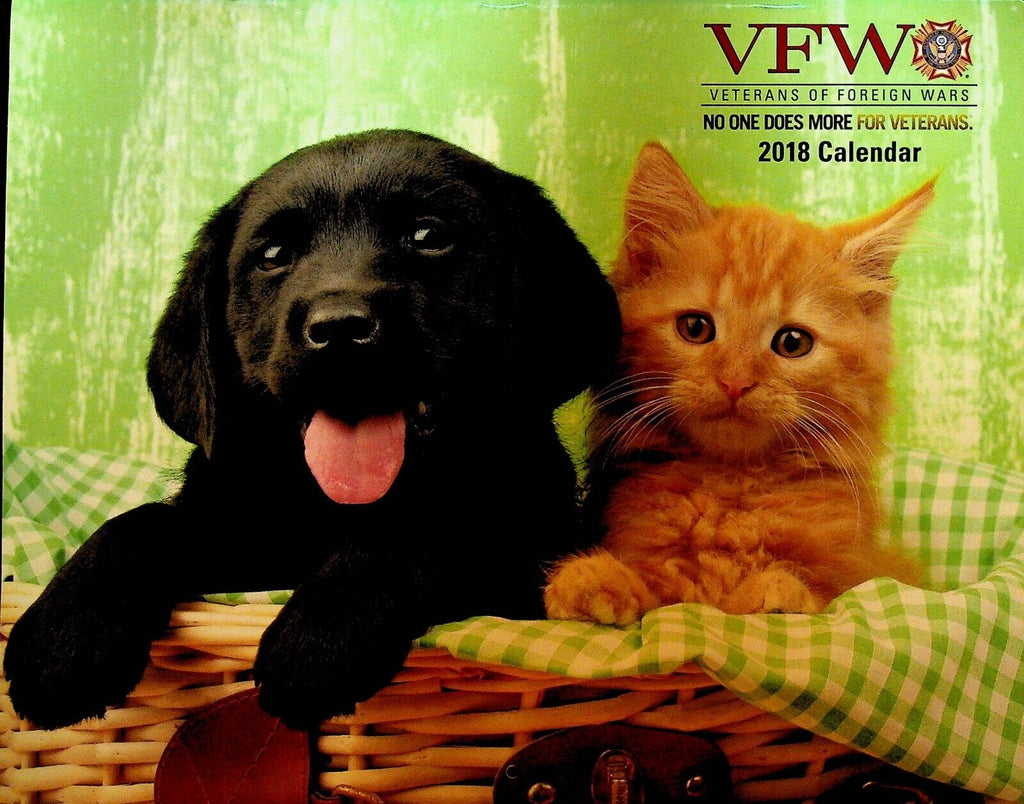 VFW Veterans of Foreign Wars Calendar 2018 Dogs Cats Horse Rabbit