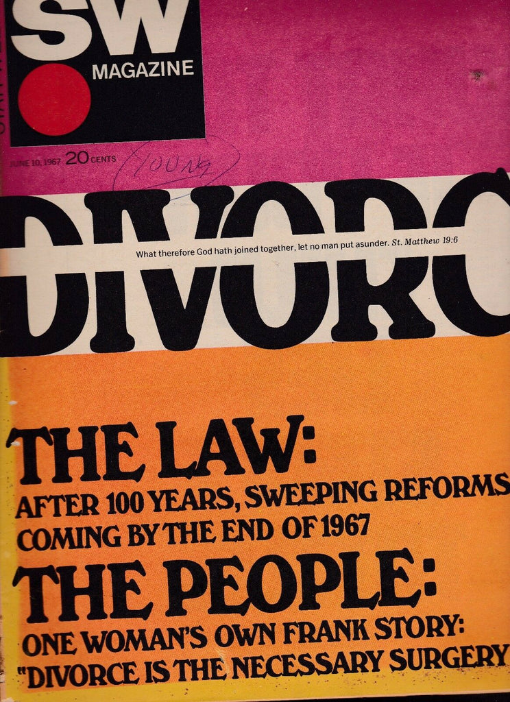 Star Weekly Magazine Divorce  June 10 1967