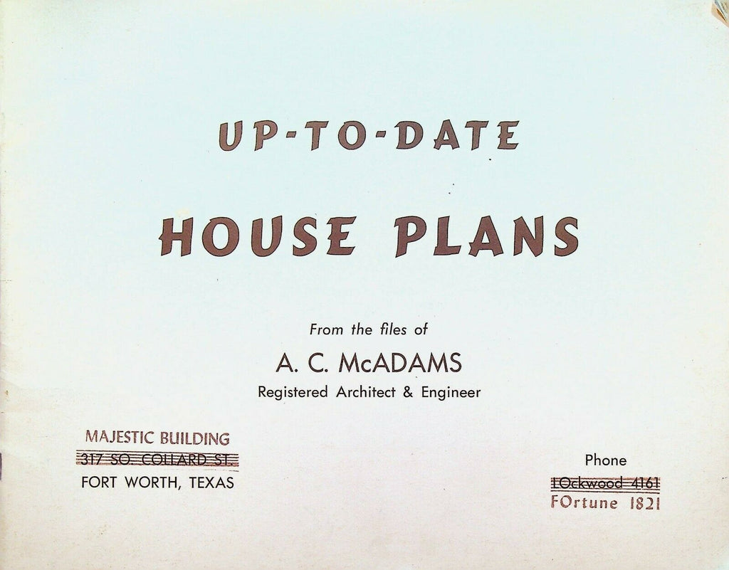 Up-to-Date House Plans Majestic Building Fort Worth Texas AC McAdams 1955