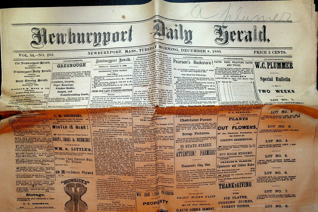 Newburyport Daily Herald Newspaper December 8 1885 Mormons Georgia Prohibition