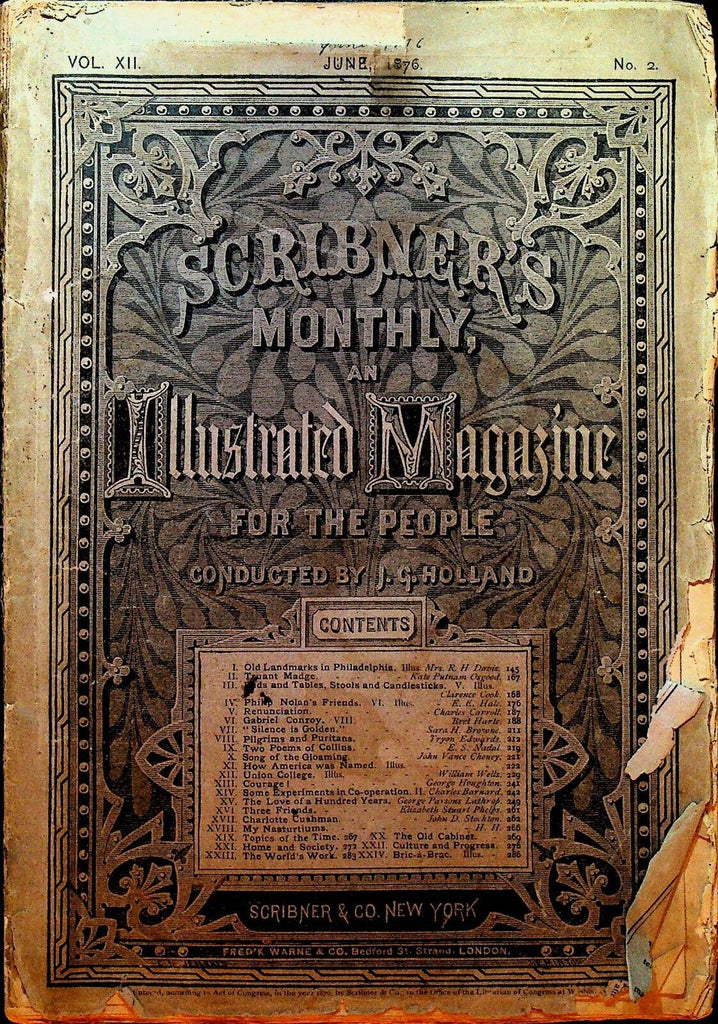 Scribner's Magazine June 1876 Bret Harte Union College Philadelphia