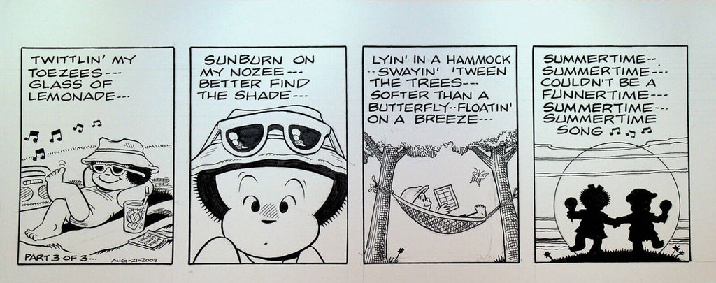 Nancy Original Comic Strip Art Guy Gilchrist August 21 2008 Summertime
