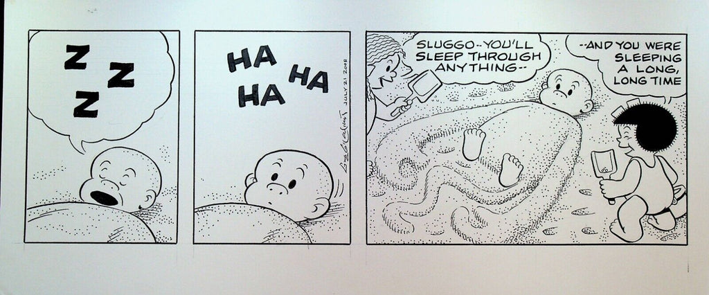 Nancy Comic Strip Original Art Guy Gilchrist July 21 2008 Sand Beach Sluggo