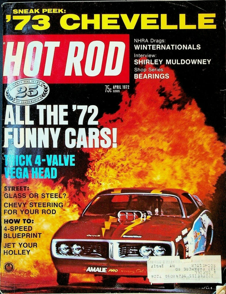 Hot Rod April 1972 Shirley Muldowney Don Garlits Bob Lessard Dick Manley
