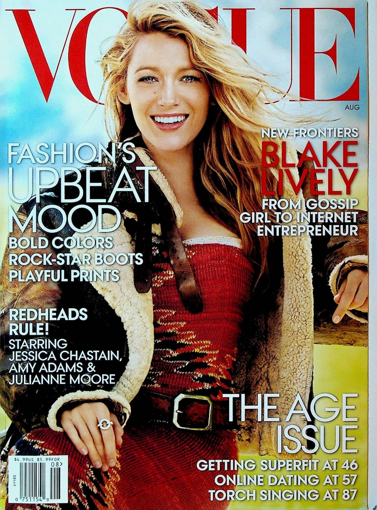 Vogue Magazine August 2014 Blake Lively Jessica Chastain Amy Adams