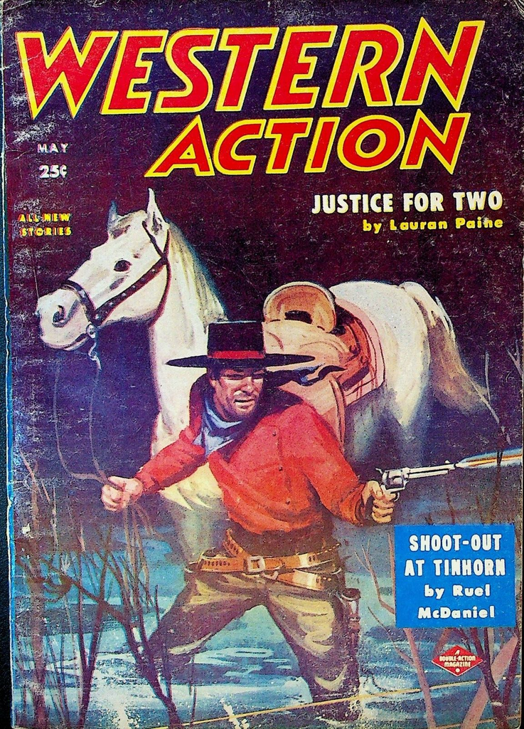 Western Action Pulp May 1957 Ruel McDaniel Lauran Paine Ed Keller