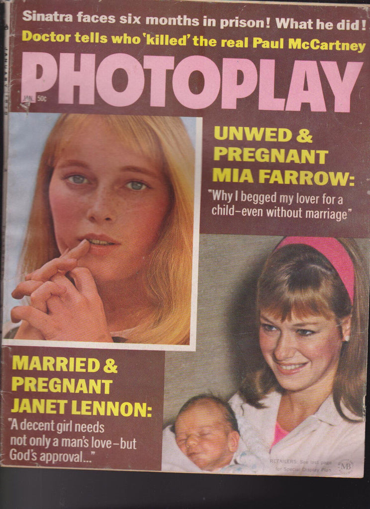 Photoplay Magazine January 1970 Mia Farrow Janet Lennon Paul McCartney