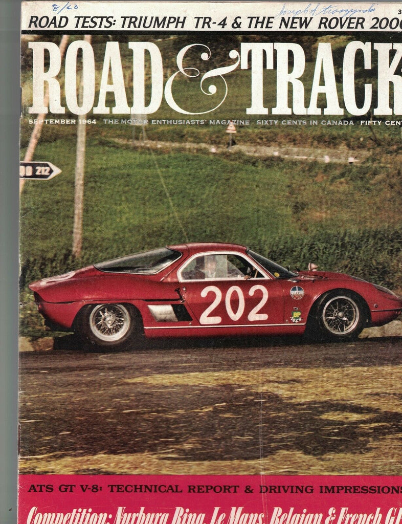 Road & Track Magazine September 1964 Grand Prix Series Races Rover 2000