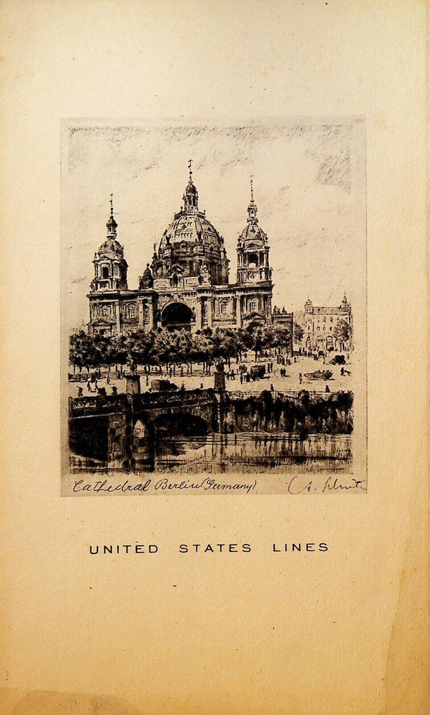 United States Line RMS Mrs Simpson Menu February 13 1937 Cathedral Berlin