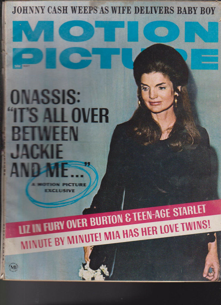 Motion Picture Magazine May 1970 Jackie Kennedy Johnny Cash Mia Farrow