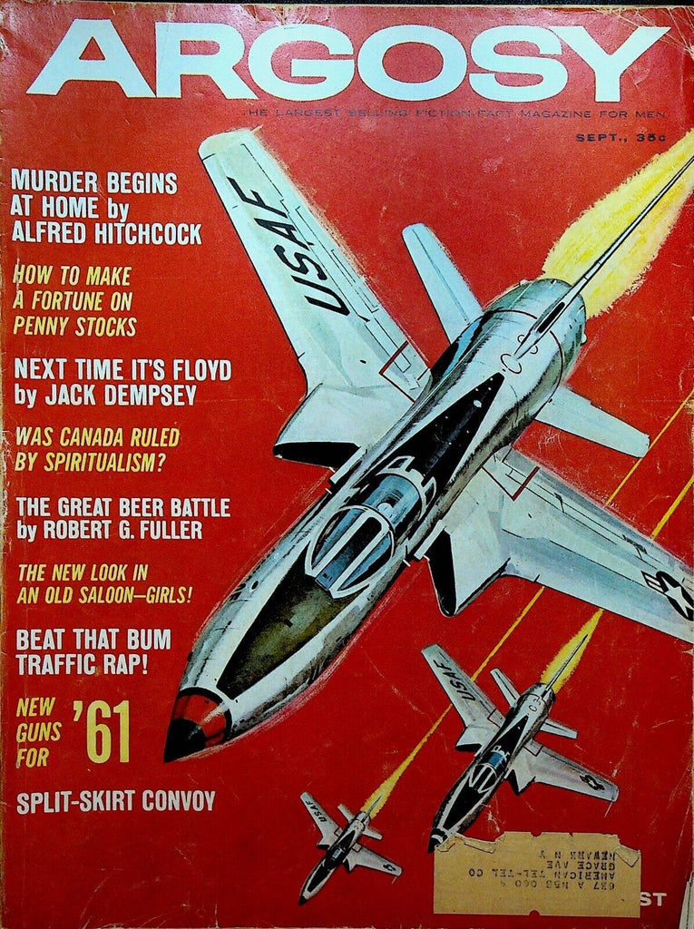 Argosy Magazine September 1960 Alfred Hitchcock Jack Dempsey F-105