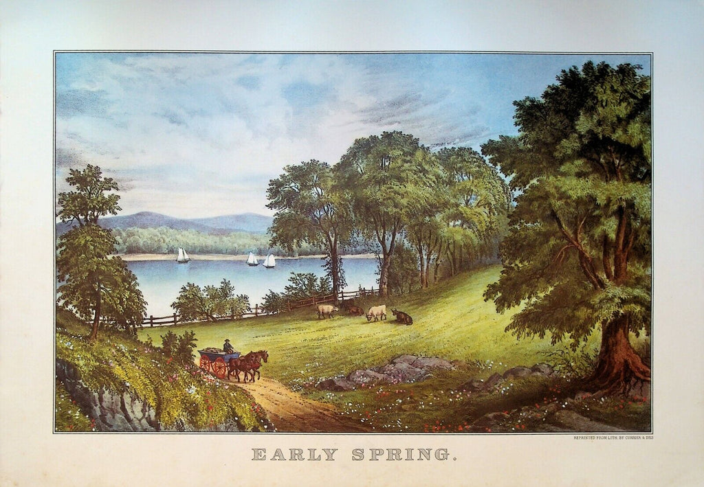 Currier & Ives Calendar Topper 1955 Early Spring