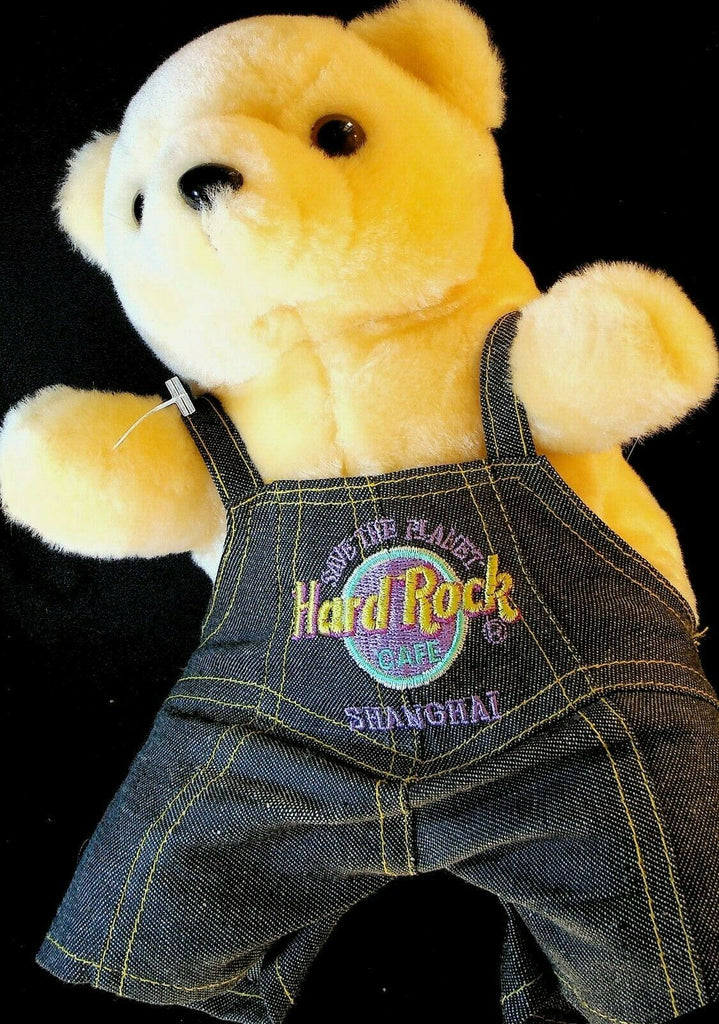 Hard Rock Cafe Teddy Bear Shanghai Blue Overalls