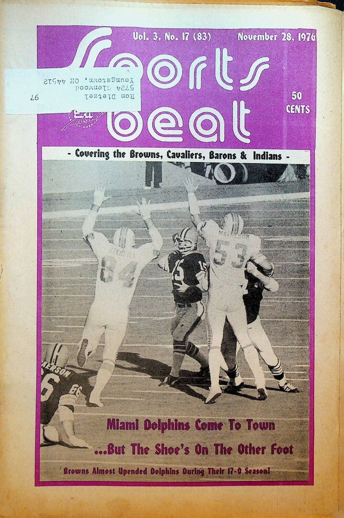 Northeast Ohio Sports Beat Magazine November 28 1976 Miami Dolphins