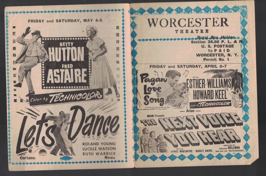 Worcester Theatre 1951 Ad Herald Bob Hope Lucille Ball Errol Flynn Nancy Davis