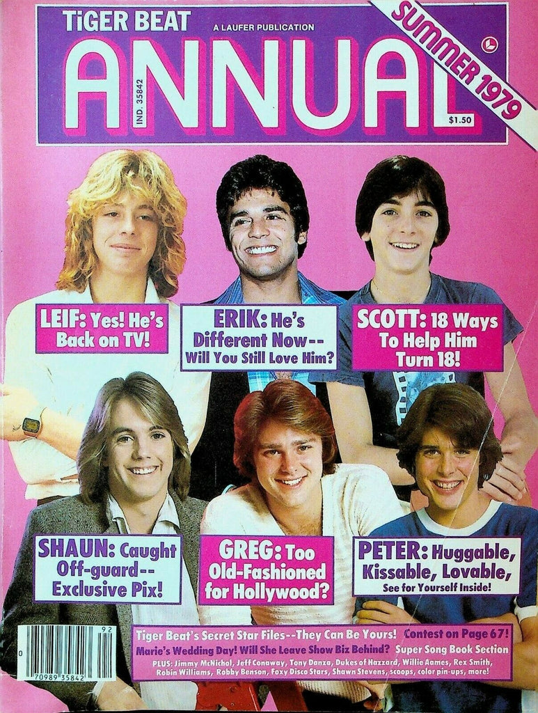 Tiger Beat Annual Summer 1979 Tony Danza Scott Baio Erik Estrada Shaun Cassidy