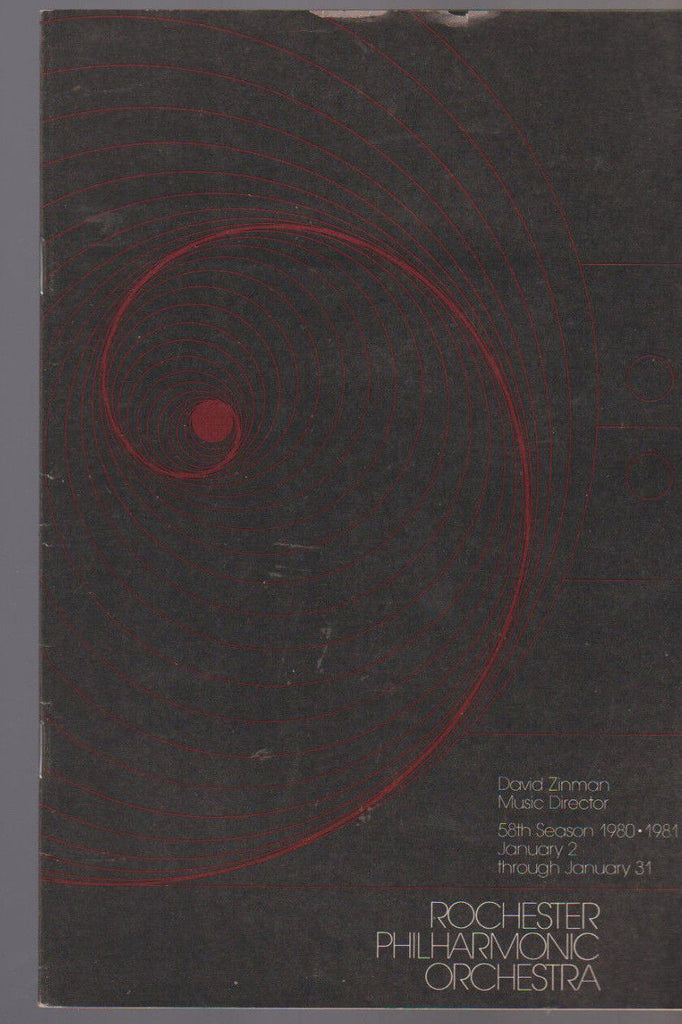 Rochester Philharmonic Orchestra RPO Program January 2 1981 Harold Cromer
