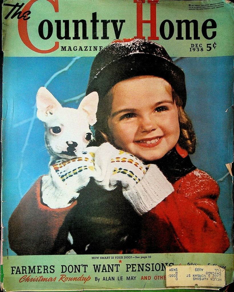 Country Home Magazine December 1938 Girl w/ Chihuahua Cover Alan LeMay