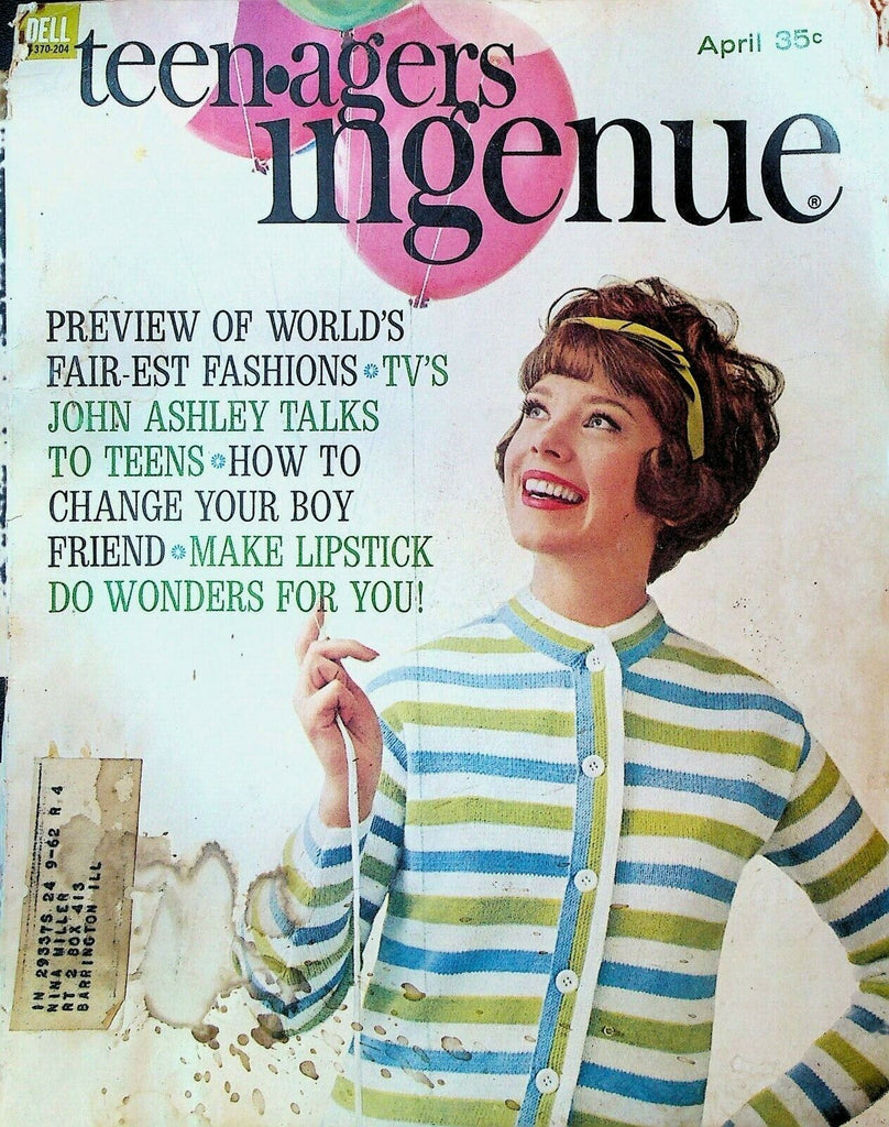 Teen-Agers Ingenue Magazine April 1962 John Ashley Fashion Beauty