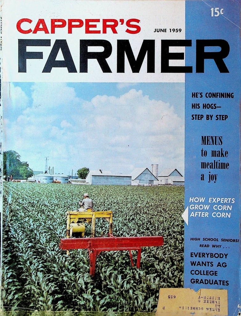 Capper's Farmer Magazine June 1959 Machinery Equipment Livestock Dairy