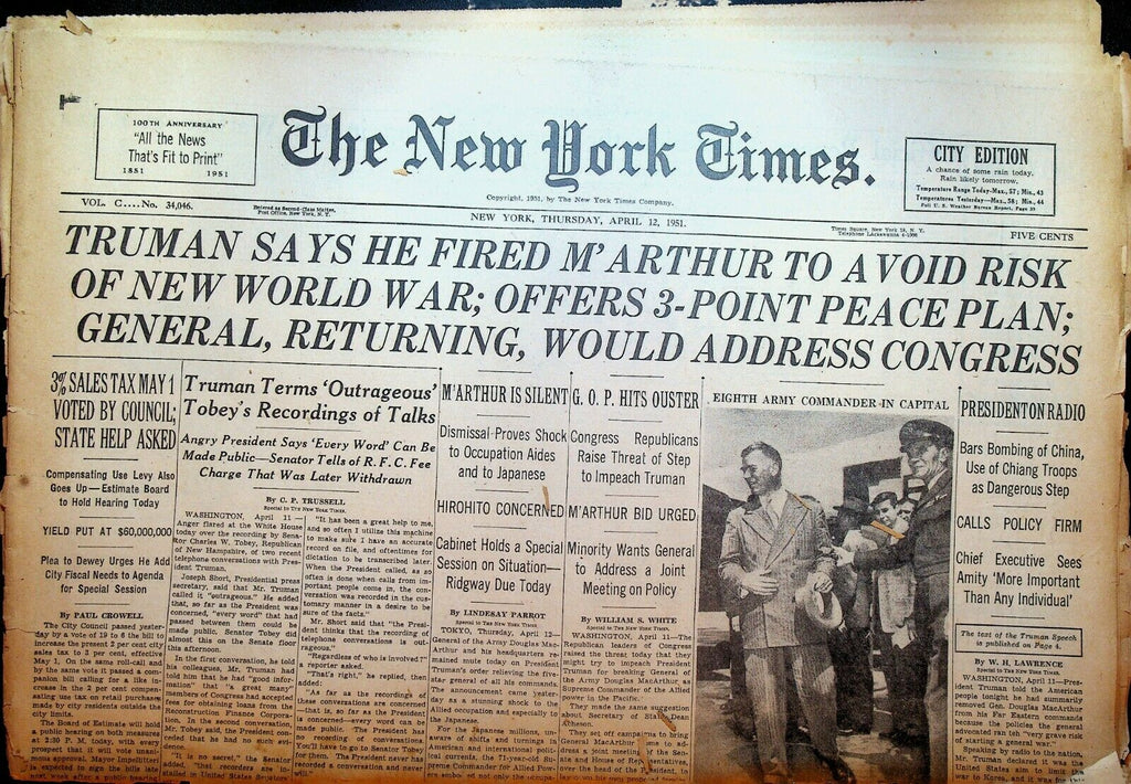 The New York Times April 12 1951 Korean War Fire Department Corruption