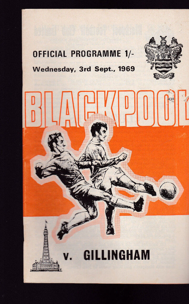 Blackpool Football Club Official Programme v Gillingham September 3 1969