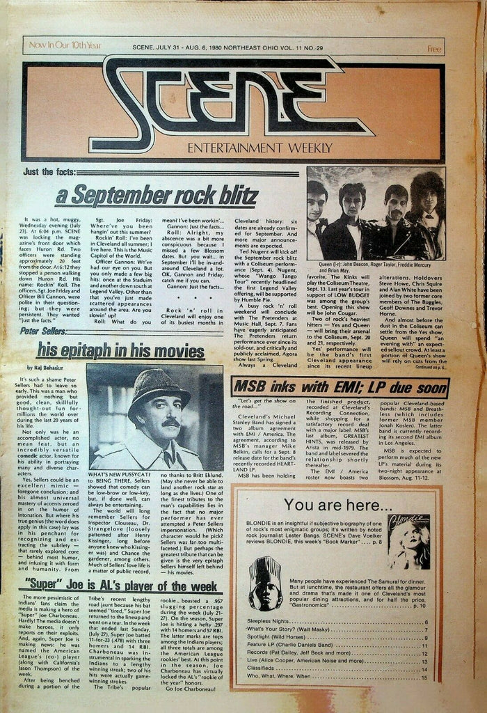 Cleveland Scene July 31 1980 Queen Peter Sellers Blondie Michael Stanley Band