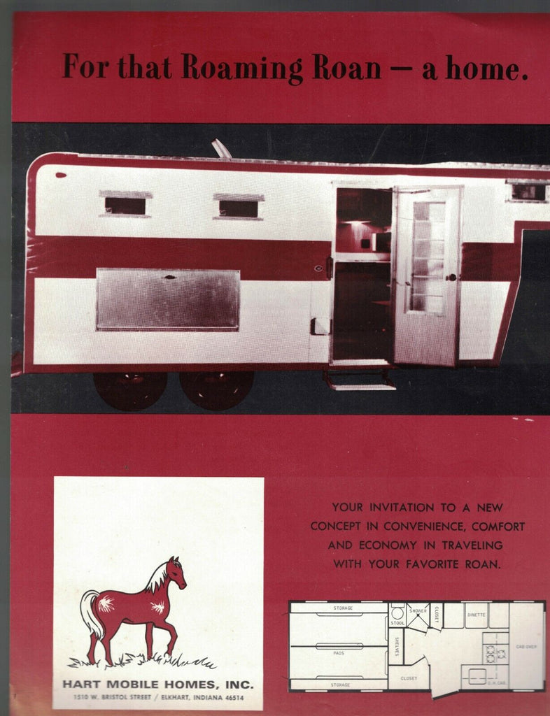 For That Roaming Roan a Home Ad Sheet Hart Mobile Homes Inc 1970s