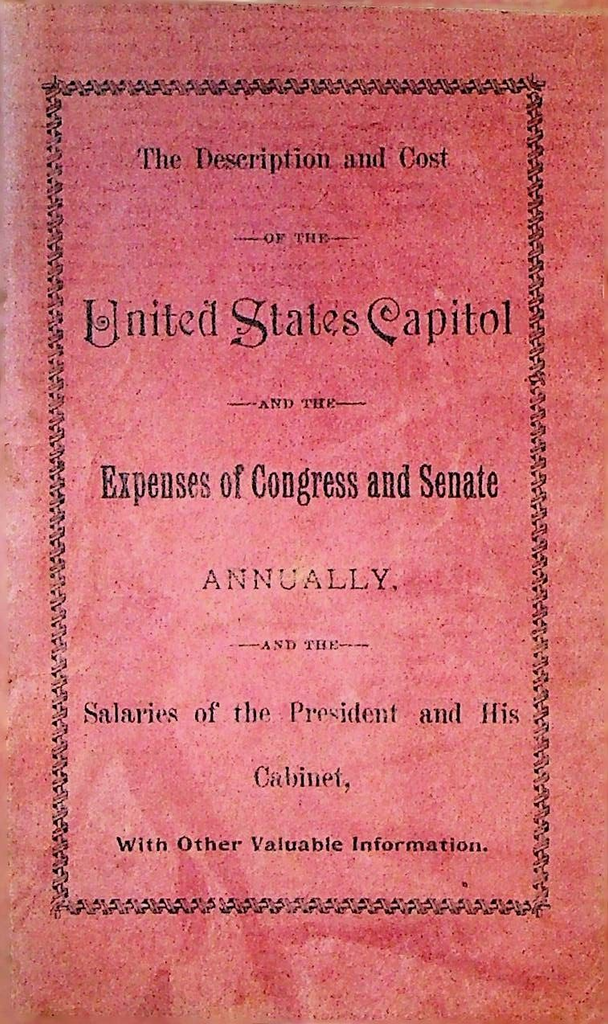 Description & Cost of the United States Capitol 1880s Booklet