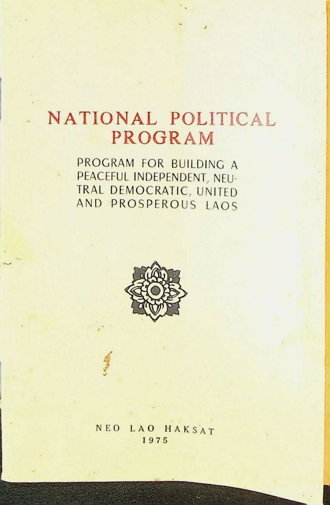 National Political Program For Building A Peaceful Independent Laos 1975 Booklet