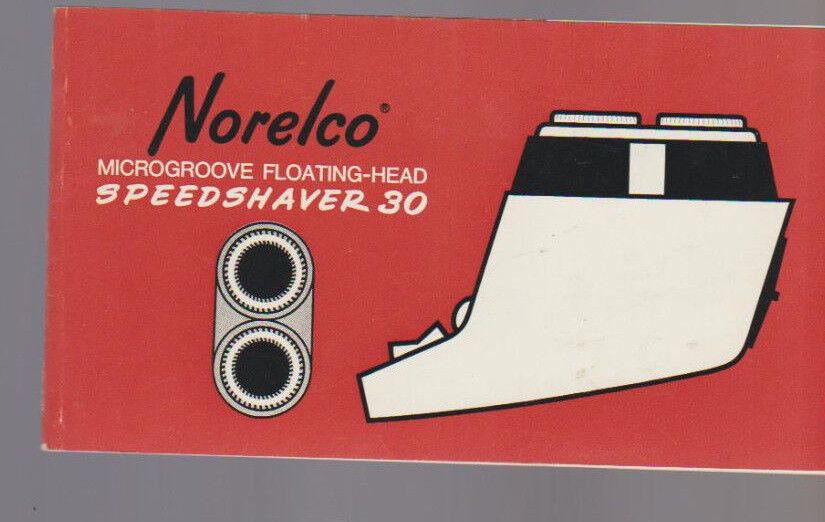 Norelco Microgroove Floating Head Speedshaver 30 Manual 1960s