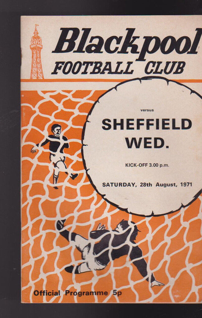 Sheffield Wednesday At Blackpool FC August 28 1971 Soccer Program Football