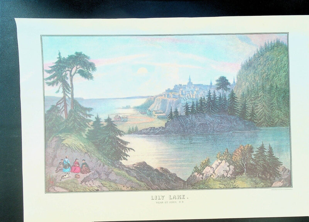 Currier & Ives Calendar Topper 1969 Lily Lake Near St John NB Canada