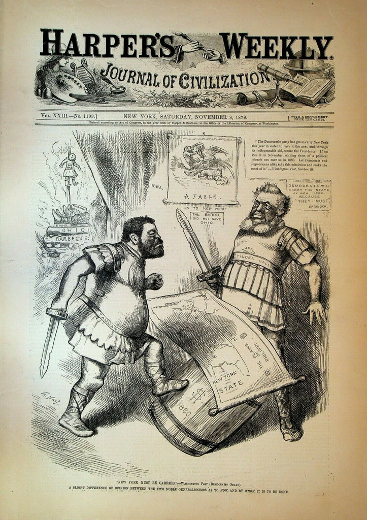 Harper's Weekly November 8 1879 Thomas Nast Holland Panama Centennial Expo