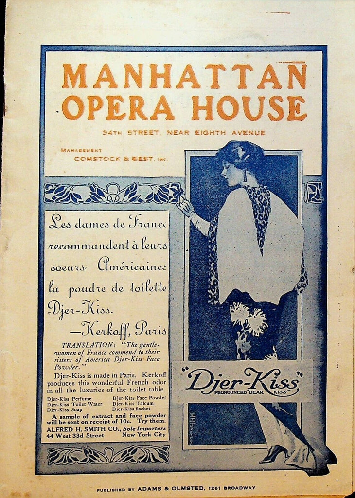 The Whip Playbill ca 1912 Manhattan Opera House John Halliday Ambrose Manning