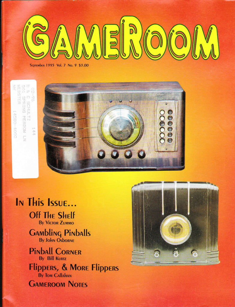 GameRoom Magazine Vintage Radios Pinball Flippers September 1995