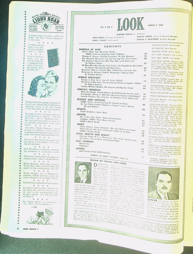 Look Magazine March 7 1944 WWII Frank Sinatra Cary Grant Helen Forrest