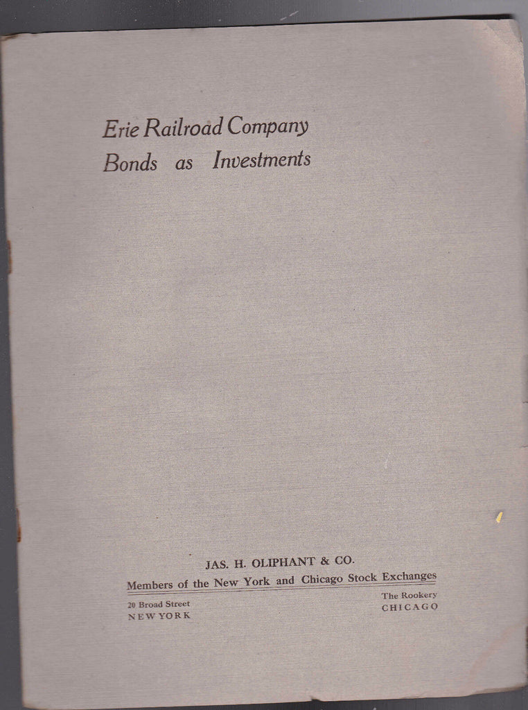Erie Railroad Company Bonds as Investments 1911 Booklet