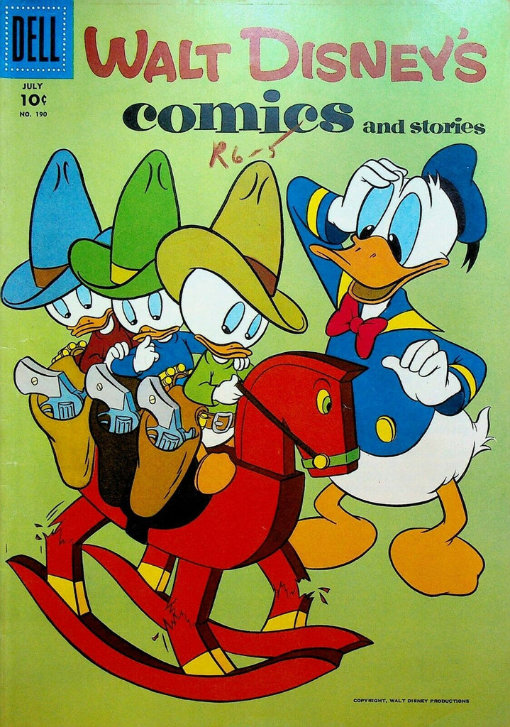 Walt Disney's Comics & Stories 190 Dell Comics 1956 Rocking Horse Cowboy