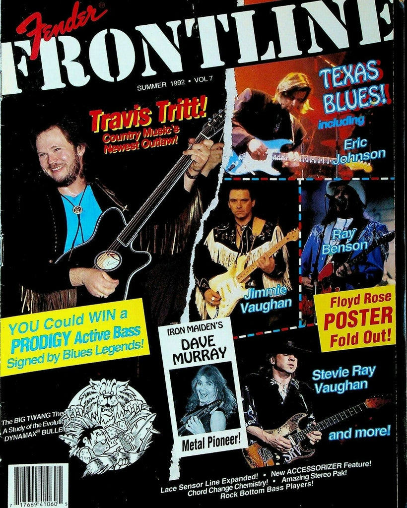Fender Guitar Frontline Magazine #7 Summer 1992 Stevie Ray Vaughan Travis Tritt