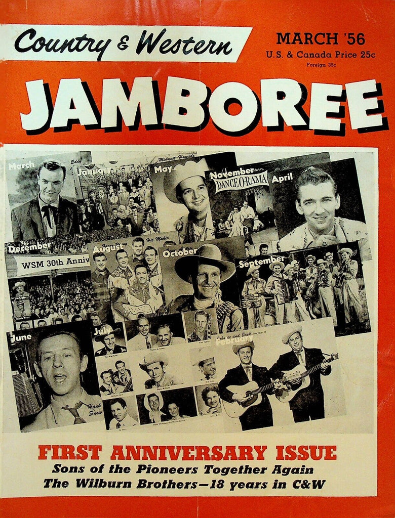 Country & Western Jamboree Magazine March 1956 Wilburn Brothers Bill Carlisle