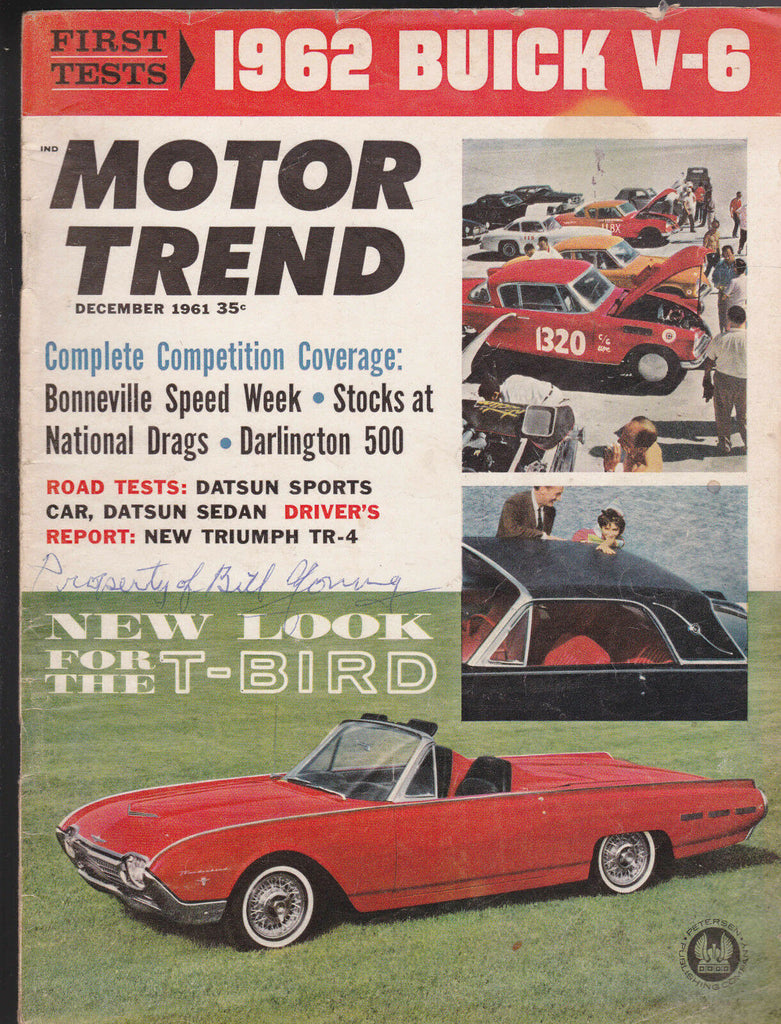 Motor Trend Magazine Bonneville Speed Week Thunderbird December 1961 FREE US S/H