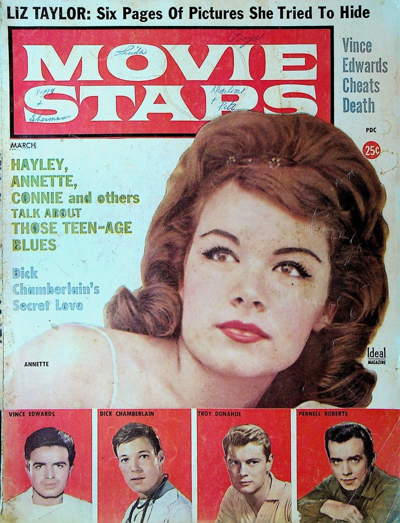 Movie Stars Magazine March 1962 Hayley Mills Tuesday Weld Annette Funicello