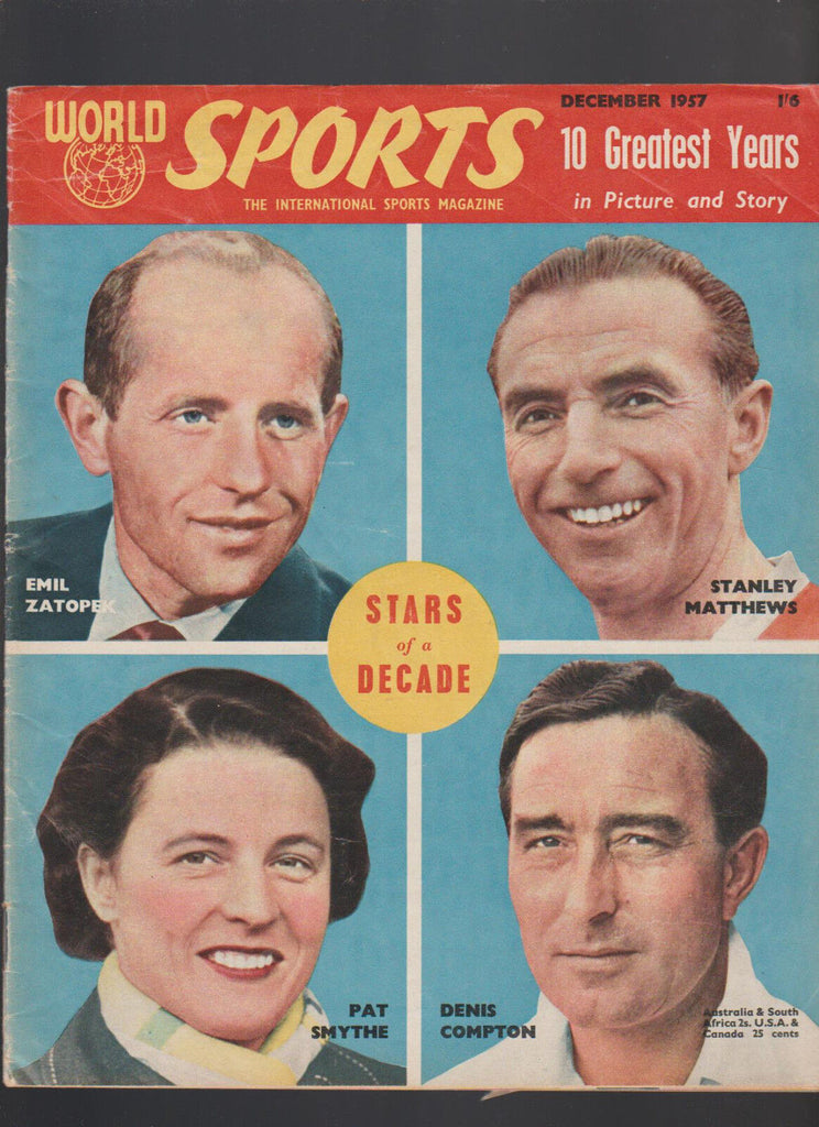 World Sports Magazine December 1957 Pat Smythe Denis Compton Stanley Matthews