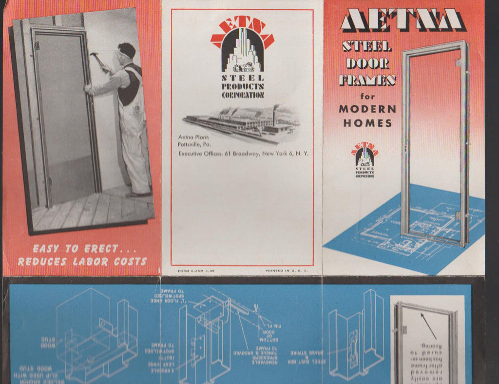 Aetna Steel Door Frames for Modern Homes Brochure 1949