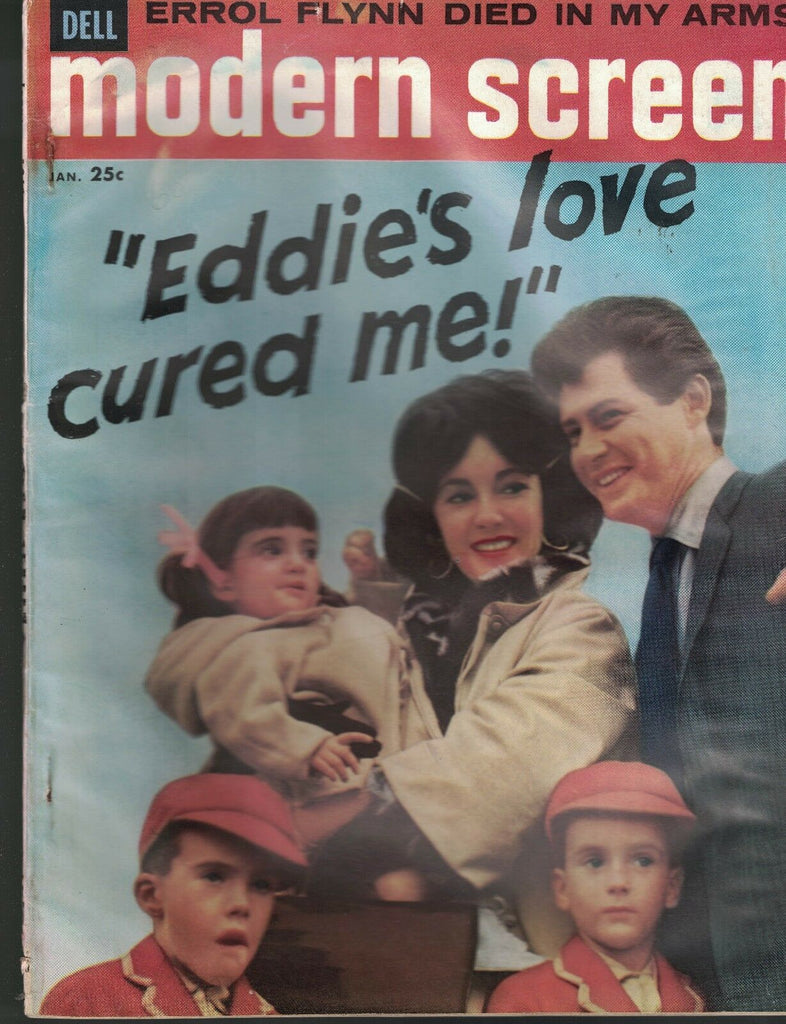 Modern Screen Magazine Liz Taylor Eddie Fisher Errol Flynn January 1960