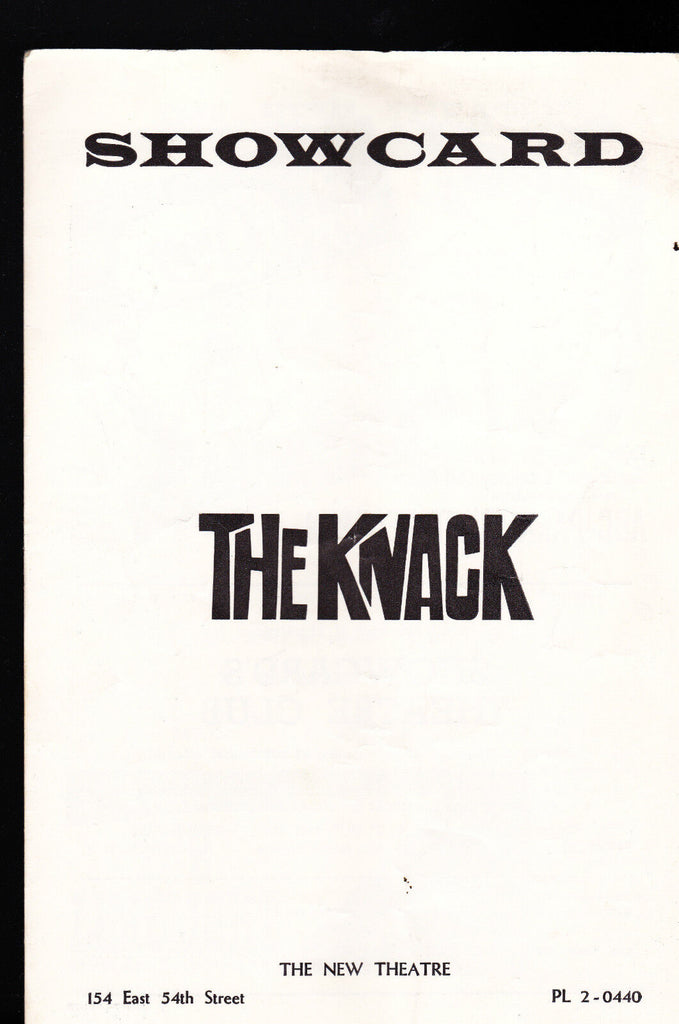 The Knack June 1963 Showcard Mike Nichols, Sam Waterston