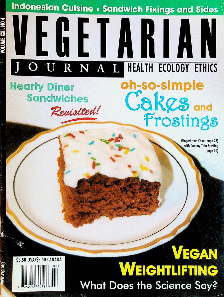 Vegetarian Journal VXXI #4 2002 Cakes & Frostings Indonesian Cuisine