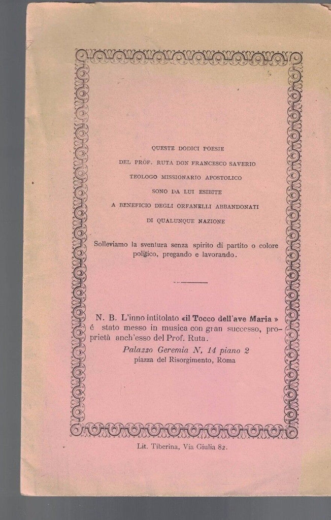 Queste Dodici Poesie del Pro Ruta Don Francesco Saverio