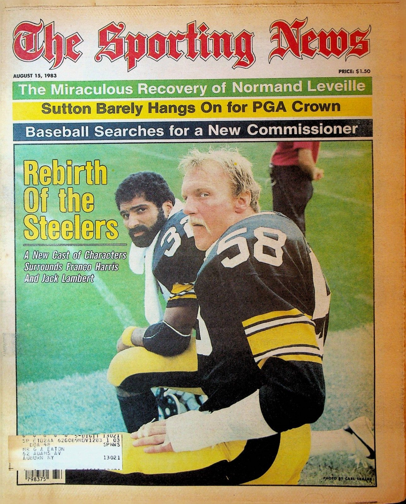 The Sporting News August 15 1983 Jack Lambert Franco Harris Normand Leveille